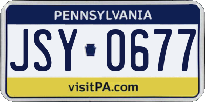 PA license plate JSY0677