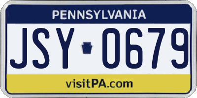 PA license plate JSY0679