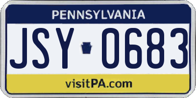 PA license plate JSY0683