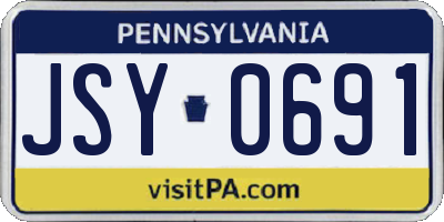 PA license plate JSY0691