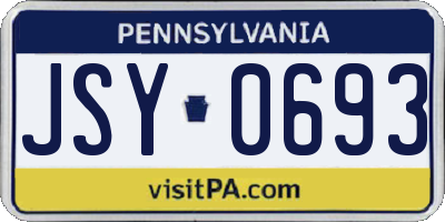 PA license plate JSY0693