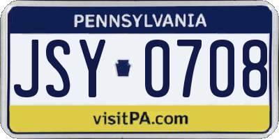 PA license plate JSY0708