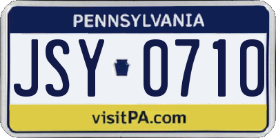 PA license plate JSY0710