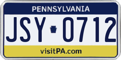 PA license plate JSY0712