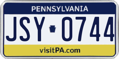 PA license plate JSY0744