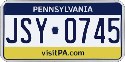 PA license plate JSY0745