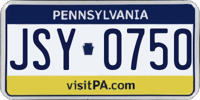 PA license plate JSY0750