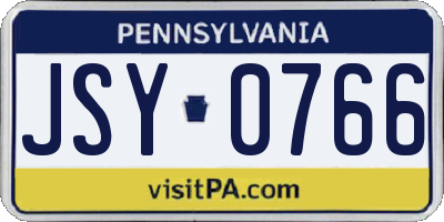 PA license plate JSY0766
