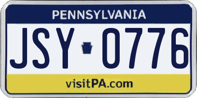PA license plate JSY0776