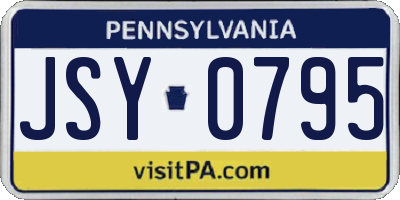 PA license plate JSY0795