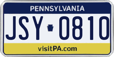 PA license plate JSY0810