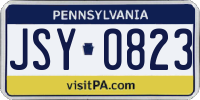 PA license plate JSY0823