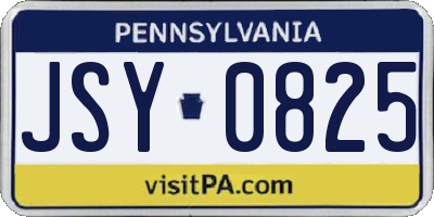 PA license plate JSY0825