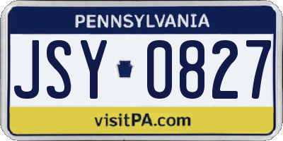 PA license plate JSY0827