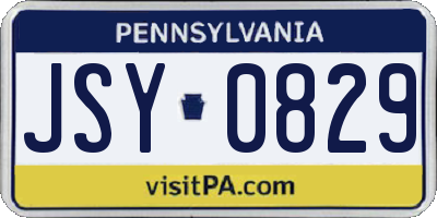 PA license plate JSY0829