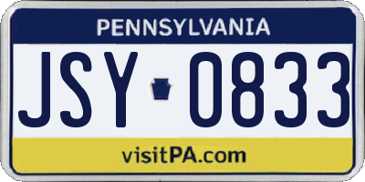 PA license plate JSY0833