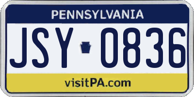 PA license plate JSY0836