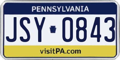 PA license plate JSY0843