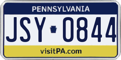 PA license plate JSY0844