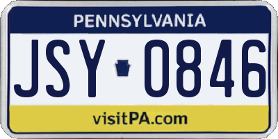 PA license plate JSY0846