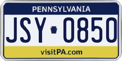 PA license plate JSY0850