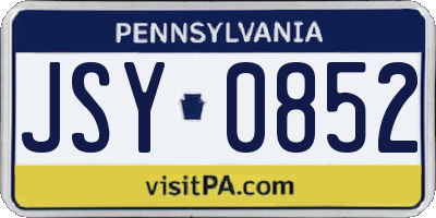 PA license plate JSY0852
