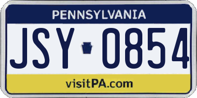 PA license plate JSY0854