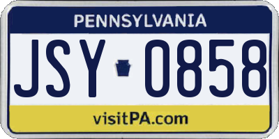 PA license plate JSY0858