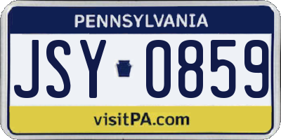PA license plate JSY0859