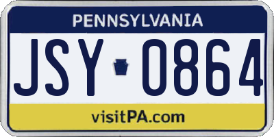 PA license plate JSY0864