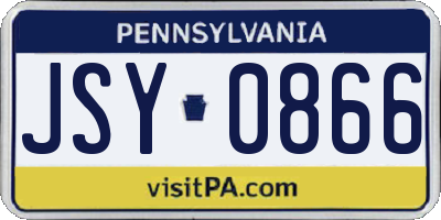PA license plate JSY0866