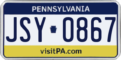 PA license plate JSY0867
