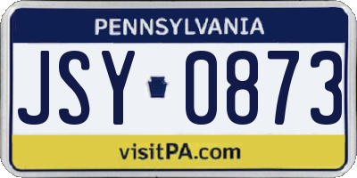 PA license plate JSY0873