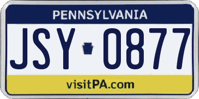 PA license plate JSY0877