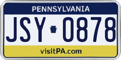 PA license plate JSY0878