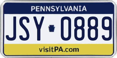 PA license plate JSY0889