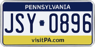 PA license plate JSY0896