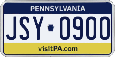 PA license plate JSY0900