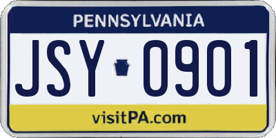 PA license plate JSY0901