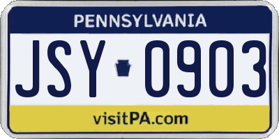 PA license plate JSY0903