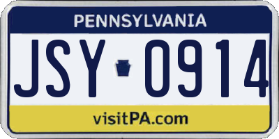 PA license plate JSY0914