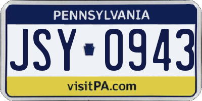 PA license plate JSY0943