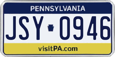PA license plate JSY0946
