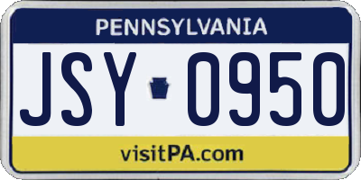 PA license plate JSY0950