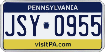 PA license plate JSY0955