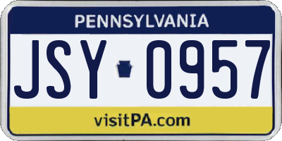 PA license plate JSY0957