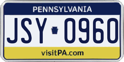 PA license plate JSY0960