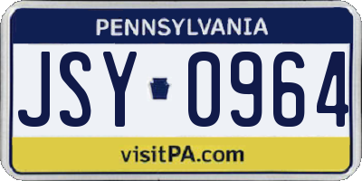PA license plate JSY0964