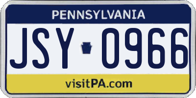 PA license plate JSY0966
