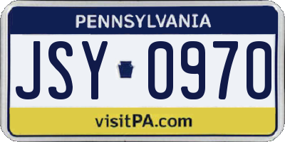 PA license plate JSY0970